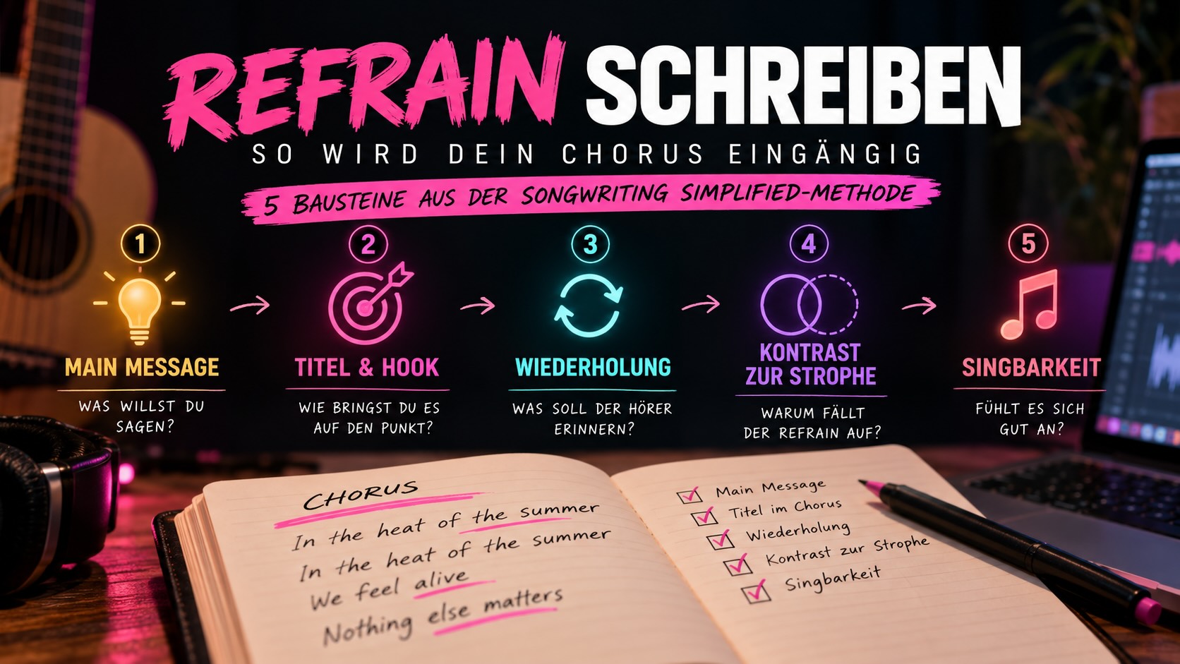 Refrain schreiben: So wird dein Chorus eingängig – Songwriting Simplified